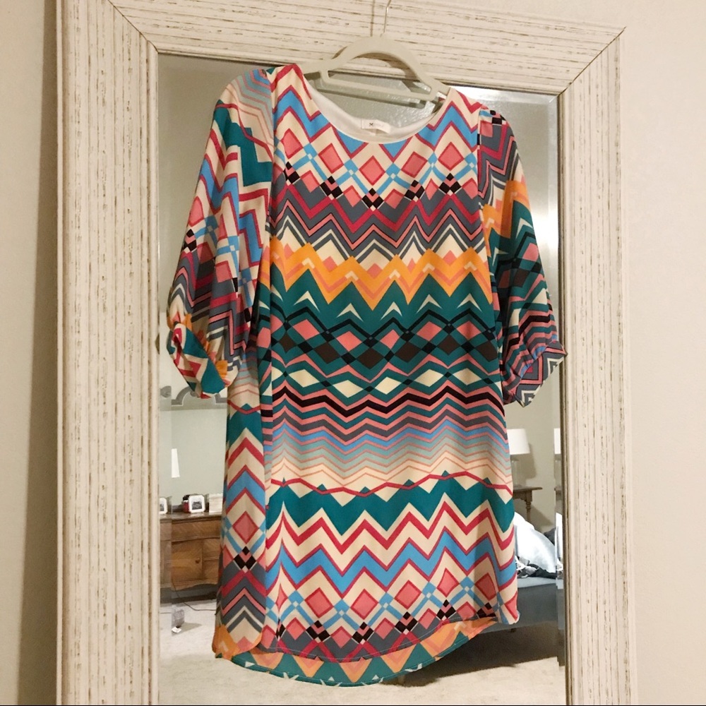 Everly Colorful Shift Dress